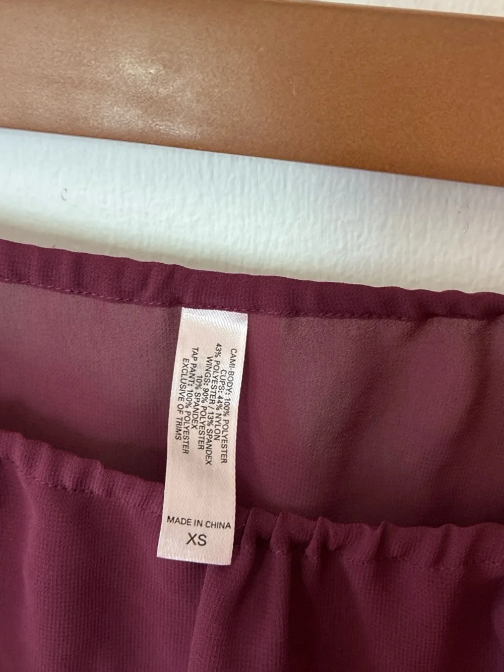 Vintage Victoria Secret Sheer Camisole & Shorts Brief Set Burgundy purple